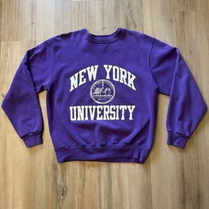 Vintage Y2K Champion New York University Purple Crewneck Sweatshirt Size Large